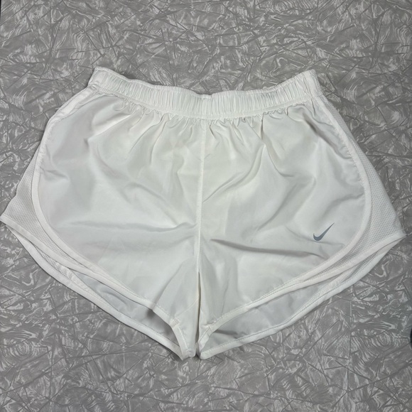 Nike Dri-Fit Tempo Drawstring Running Shorts-White-Women Medium - Picture 1 of 6